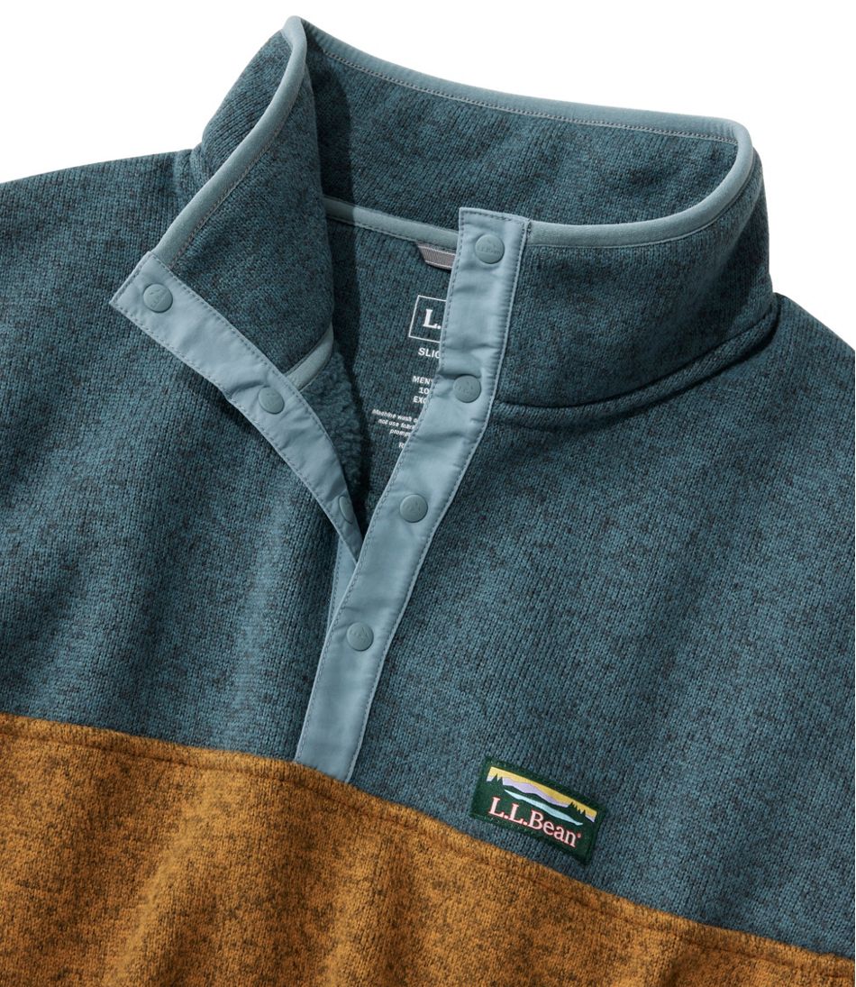 Men's L.L.Bean Sweater Fleece Pullover, Colorblock | L.L.Bean Everyday