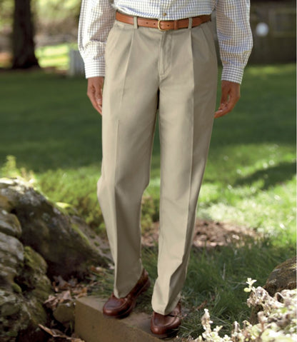 Men's Wrinkle-Free Double L® Chinos, Natural Fit, Hidden Comfort, Pleated | L.L.Bean Signature