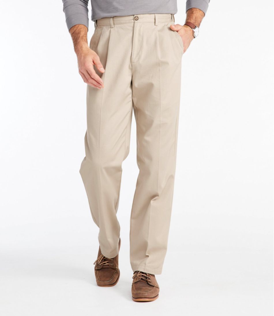Men's Wrinkle-Free Double L® Chinos, Natural Fit, Hidden Comfort, Pleated | L.L.Bean Signature