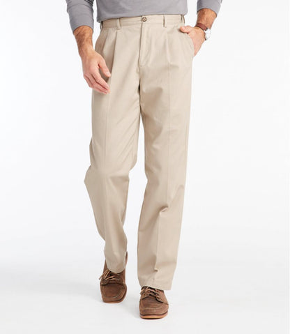 Men's Wrinkle-Free Double L® Chinos, Natural Fit, Hidden Comfort, Pleated | L.L.Bean Signature