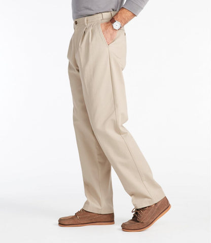 Men's Wrinkle-Free Double L® Chinos, Natural Fit, Hidden Comfort, Pleated | L.L.Bean Signature
