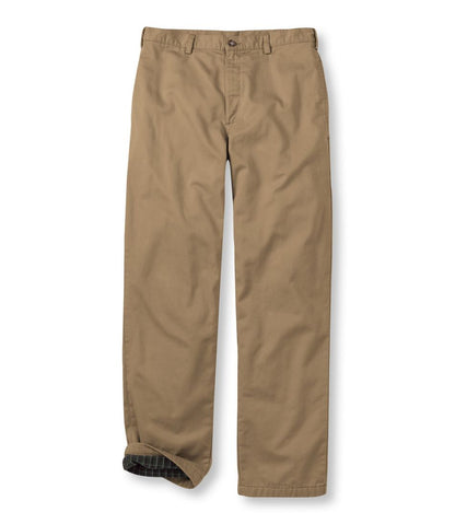 Men's Double L® Chinos, Natural Fit, Plain Front, Flannel-Lined | L.L.Bean Exclusive