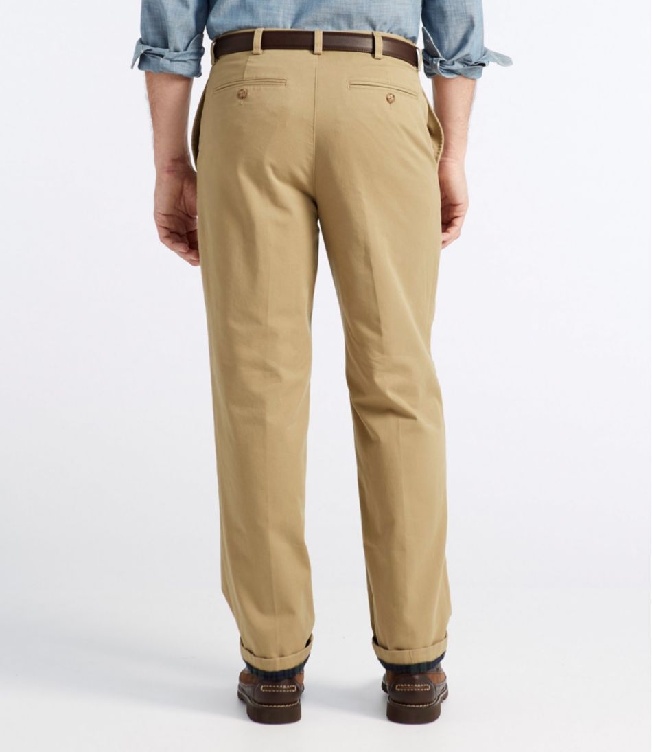 Men's Double L® Chinos, Natural Fit, Plain Front, Flannel-Lined | L.L.Bean Exclusive