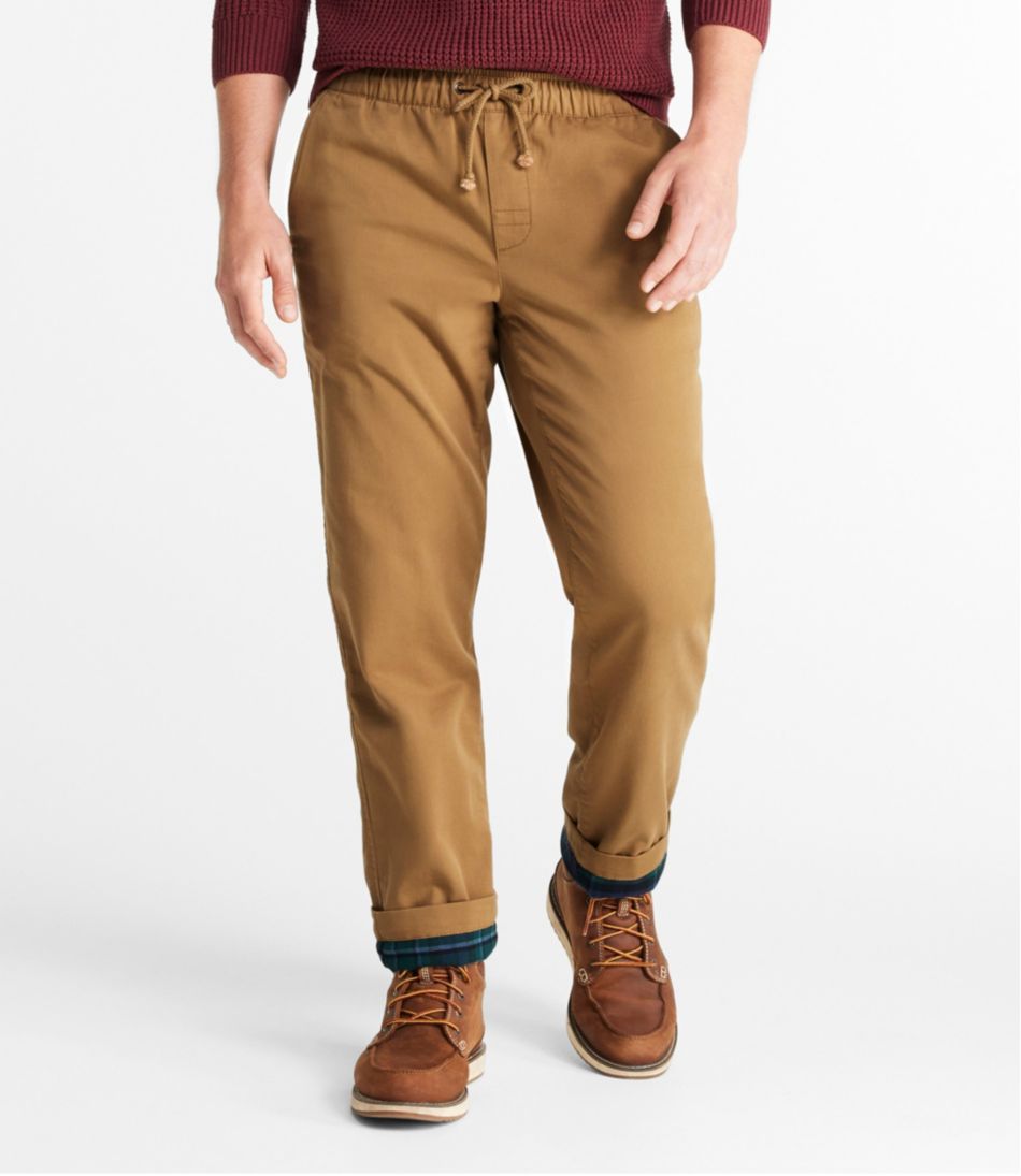 Men's Comfort Stretch Dock Pants, Standard Fit, Straight Leg, Flannel-Lined | L.L.Bean Signature