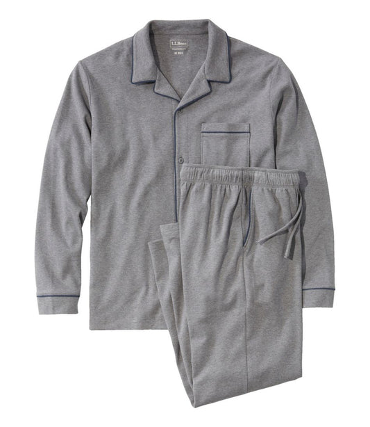 Men's Bean's Cotton Knit Pajamas, Button-Front PJ Set | L.L.Bean Exclusive