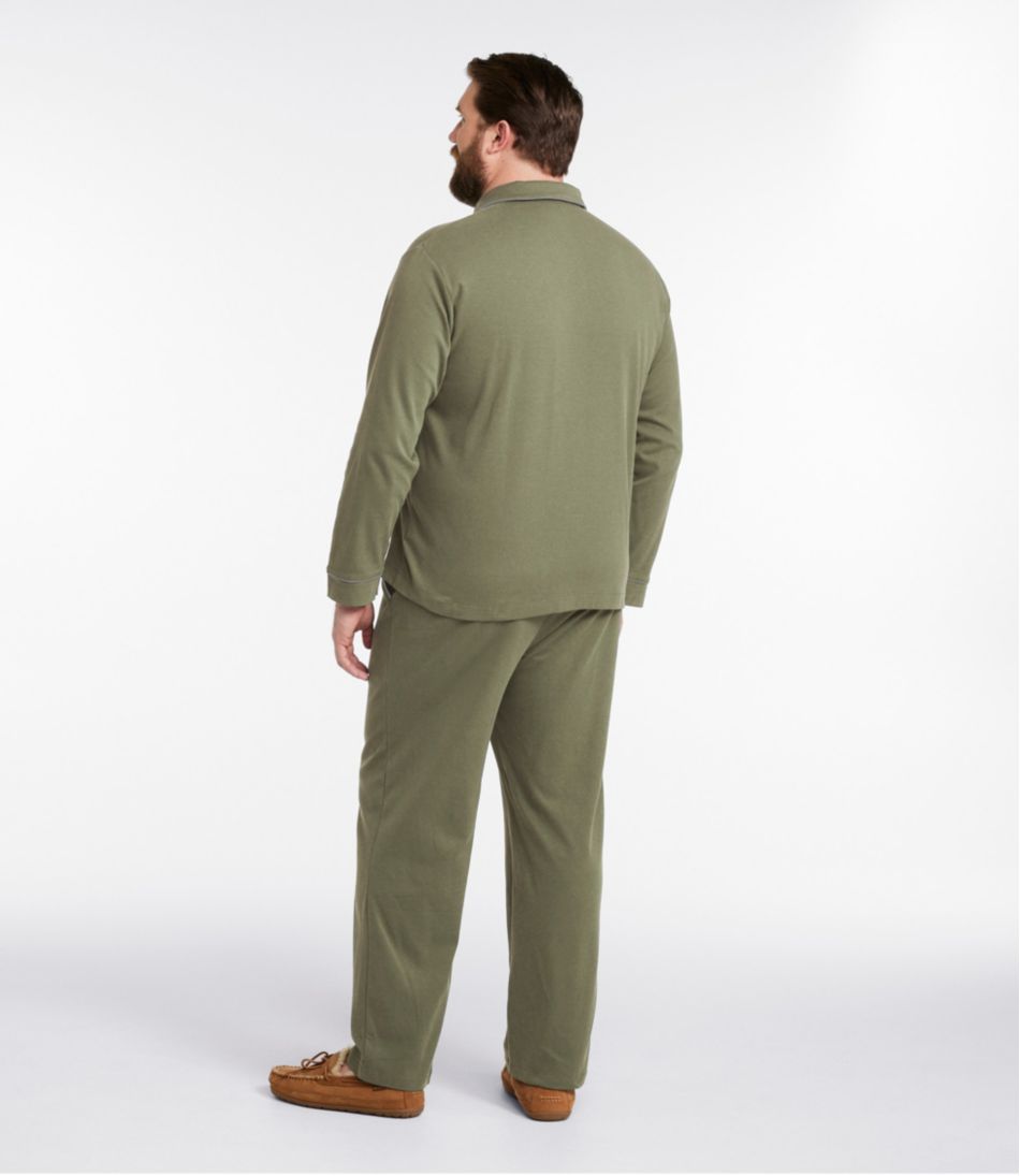 Men's Bean's Cotton Knit Pajamas, Button-Front PJ Set | L.L.Bean Exclusive
