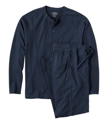 Men's Bean's Cotton Knit Pajamas, Henley PJ Set | L.L.Bean Signature