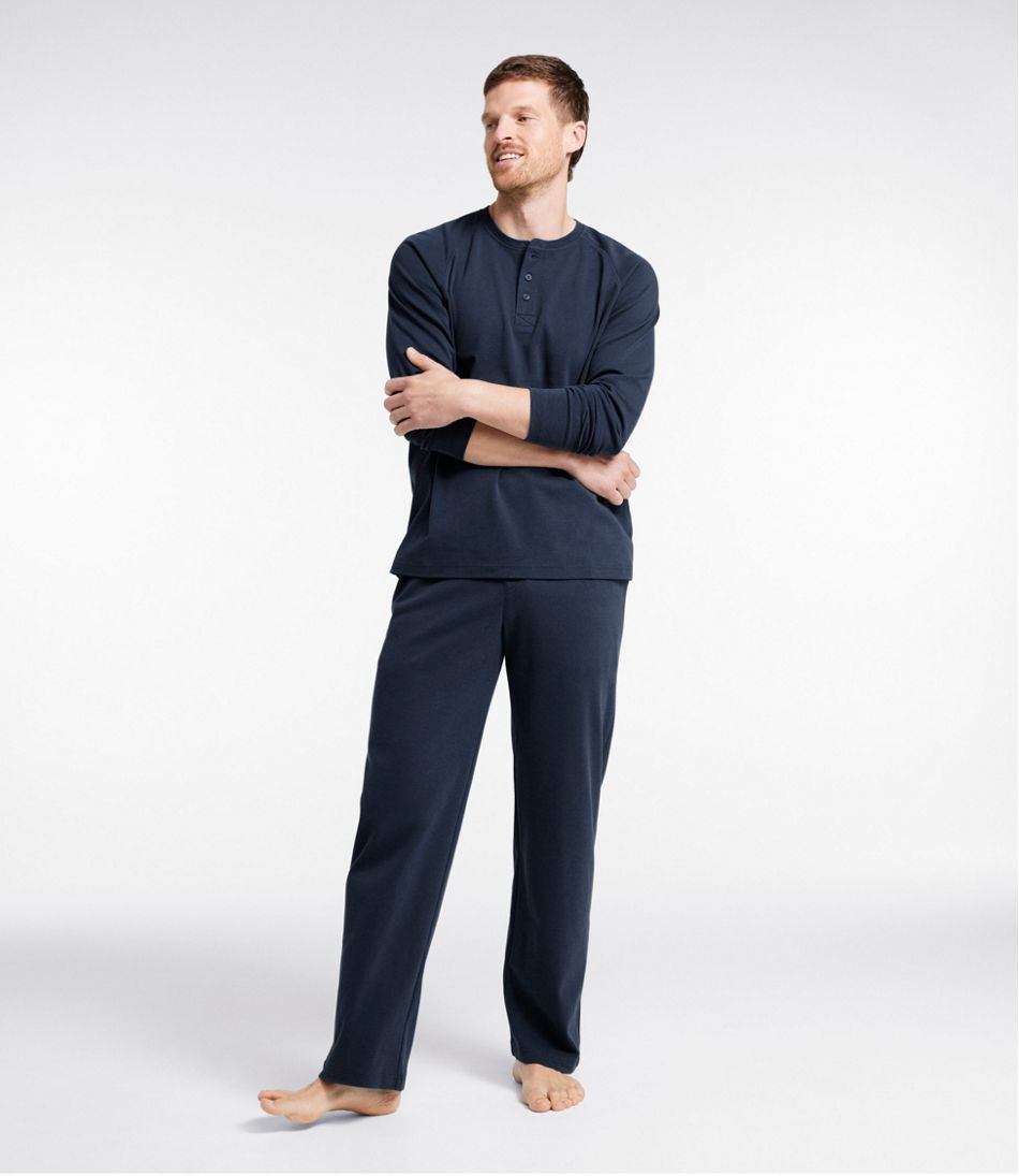 Men's Bean's Cotton Knit Pajamas, Henley PJ Set | L.L.Bean Signature