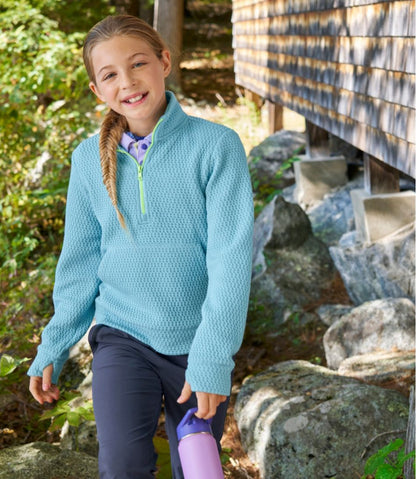 Kids' Ridgeknit Pullover, Glow-in-the-Dark Quarter-Zip | L.L.Bean Everyday