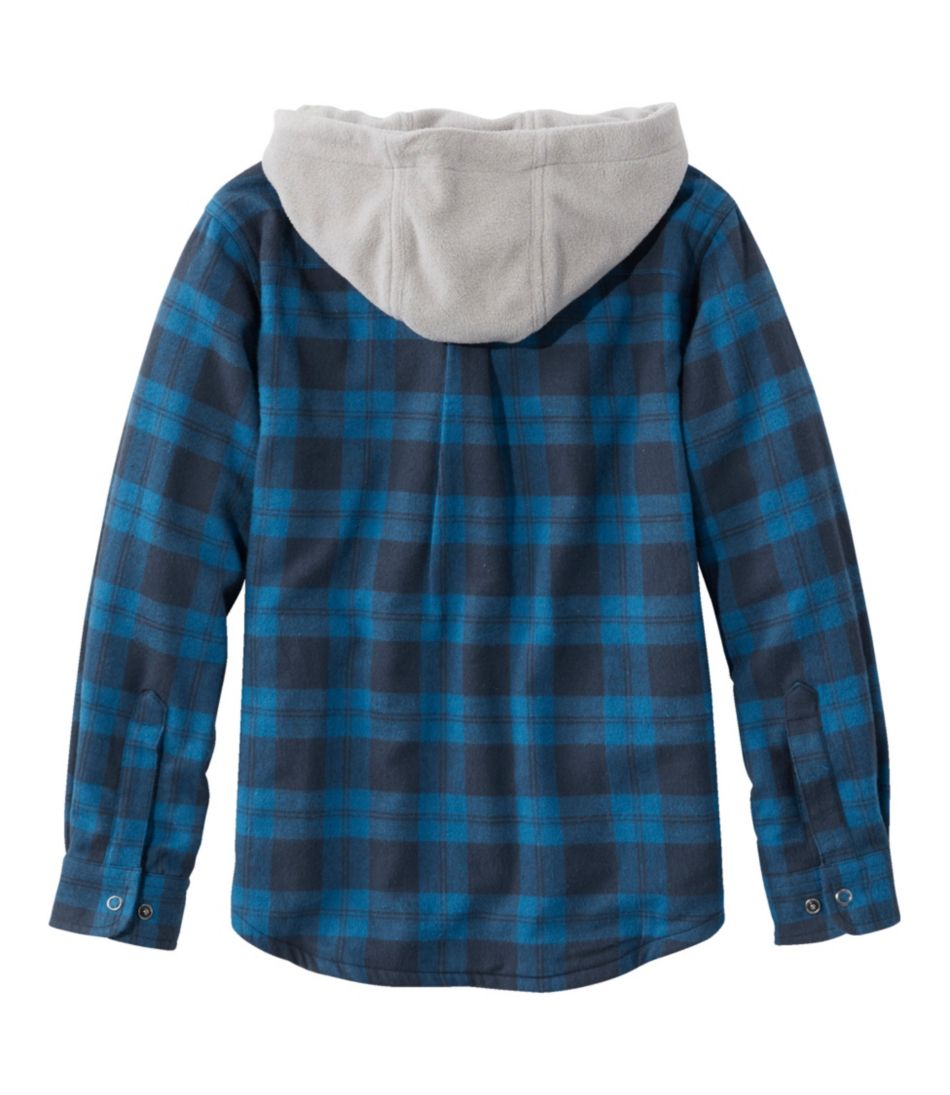 Kids' Fleece-Lined Flannel Shirt, Hooded Plaid | L.L.Bean Value
