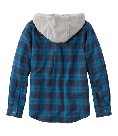 Kids' Fleece-Lined Flannel Shirt, Hooded Plaid | L.L.Bean Value