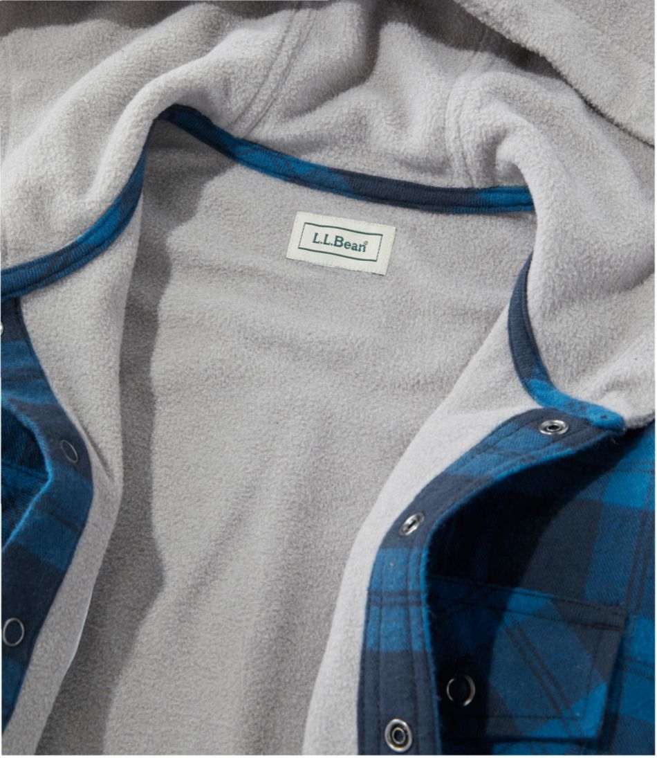 Kids' Fleece-Lined Flannel Shirt, Hooded Plaid | L.L.Bean Value