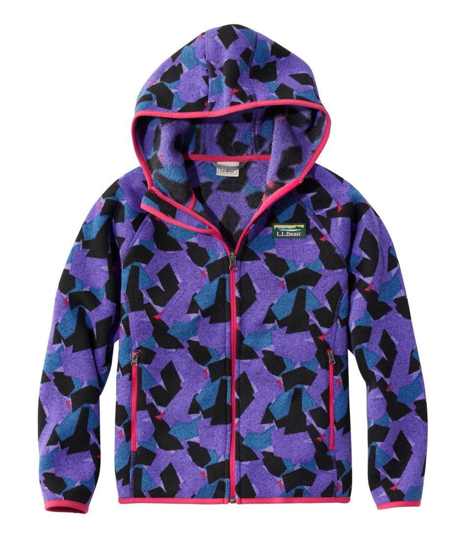 Kids' L.L.Bean Sweater Fleece, Hooded Print | L.L.Bean Everyday