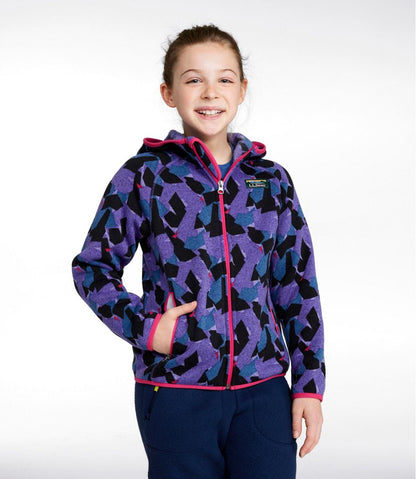 Kids' L.L.Bean Sweater Fleece, Hooded Print | L.L.Bean Everyday