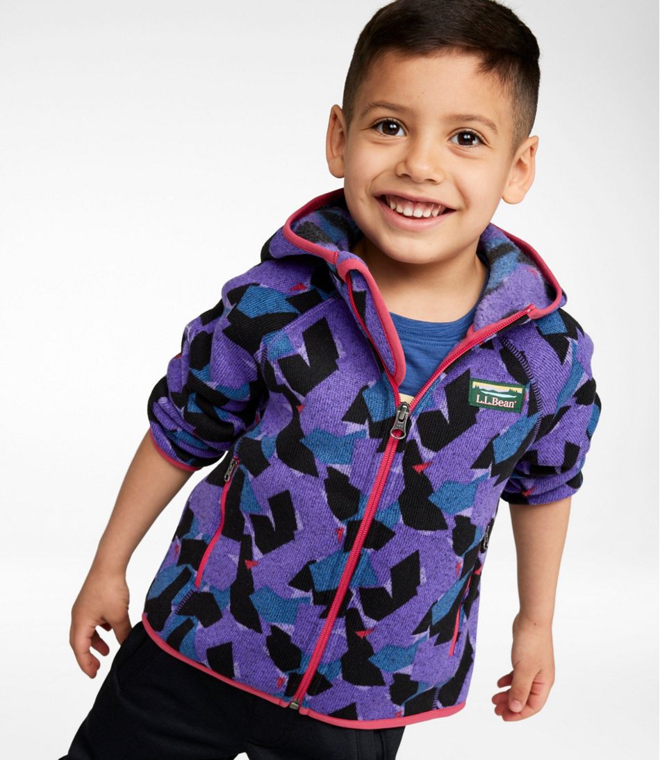 Kids' L.L.Bean Sweater Fleece, Hooded Print | L.L.Bean Everyday