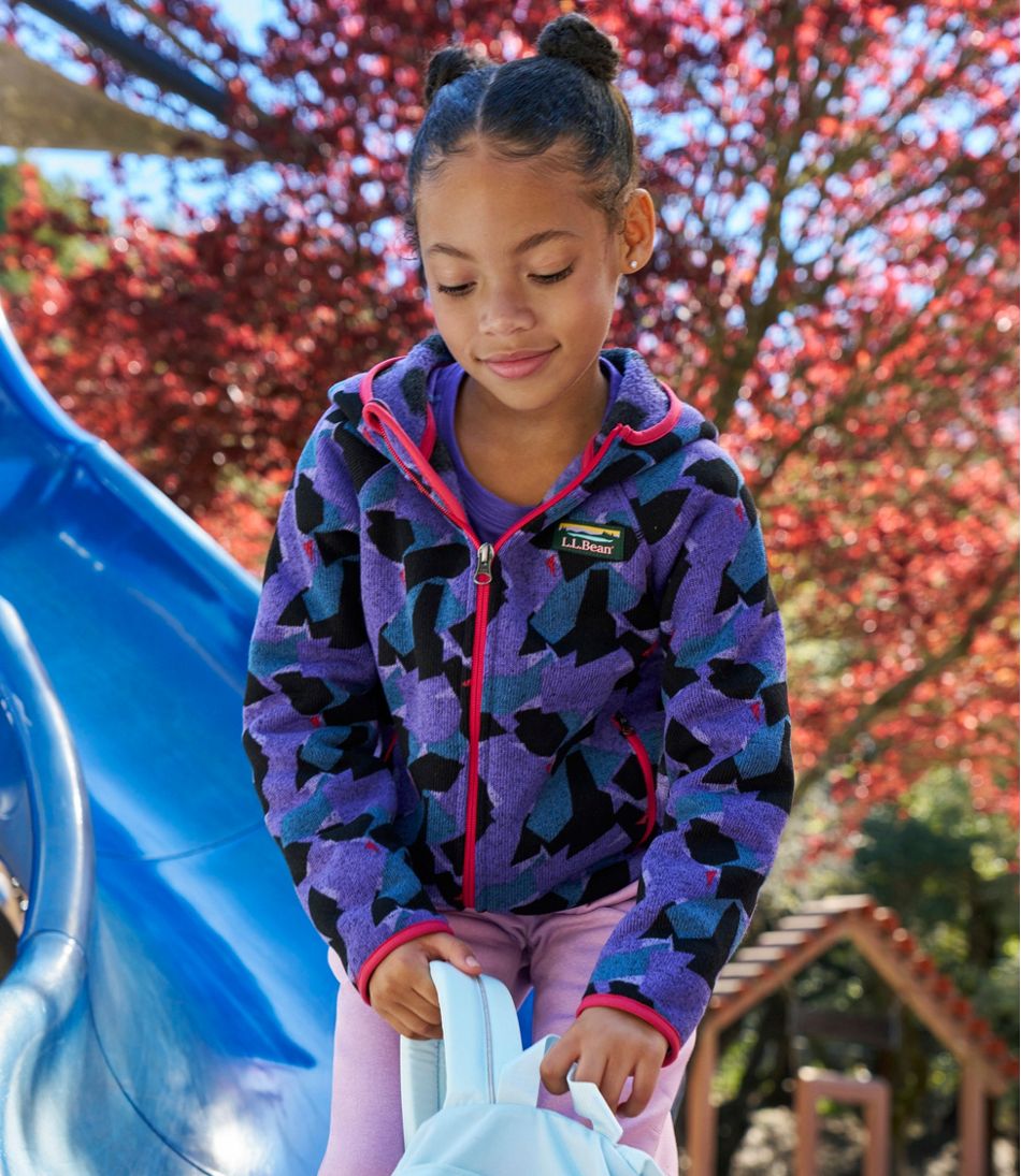 Kids' L.L.Bean Sweater Fleece, Hooded Print | L.L.Bean Everyday