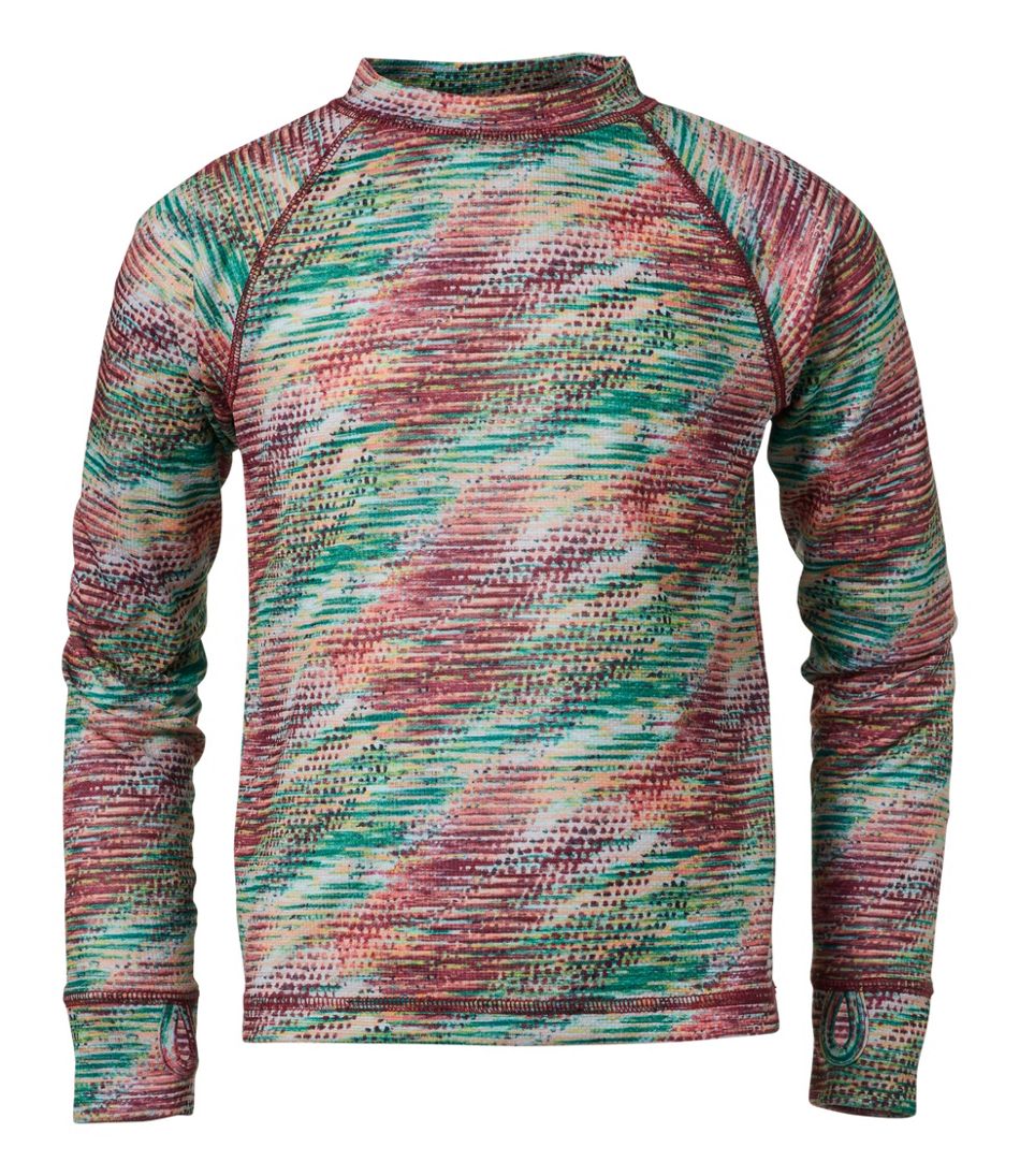 Kids' Wicked Warm Midweight Long Underwear, Top Print | L.L.Bean Classic
