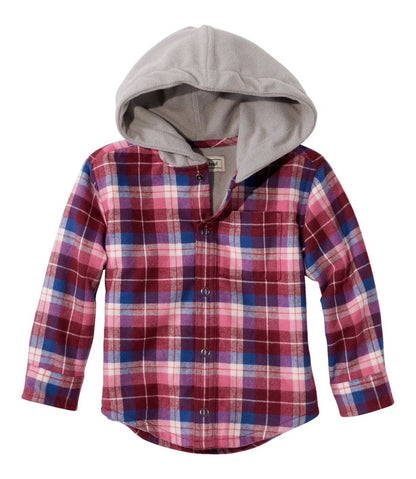 Toddlers' Fleece-Lined Flannel Shirt, Hooded | L.L.Bean Popular
