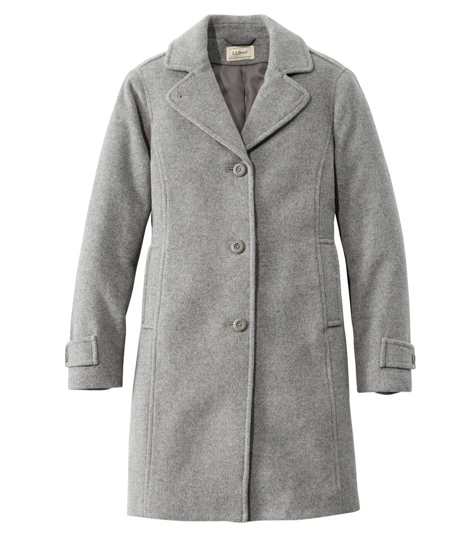 Women's Classic Lambswool Polo Coat, Three-Quarter Length | L.L.Bean Essential