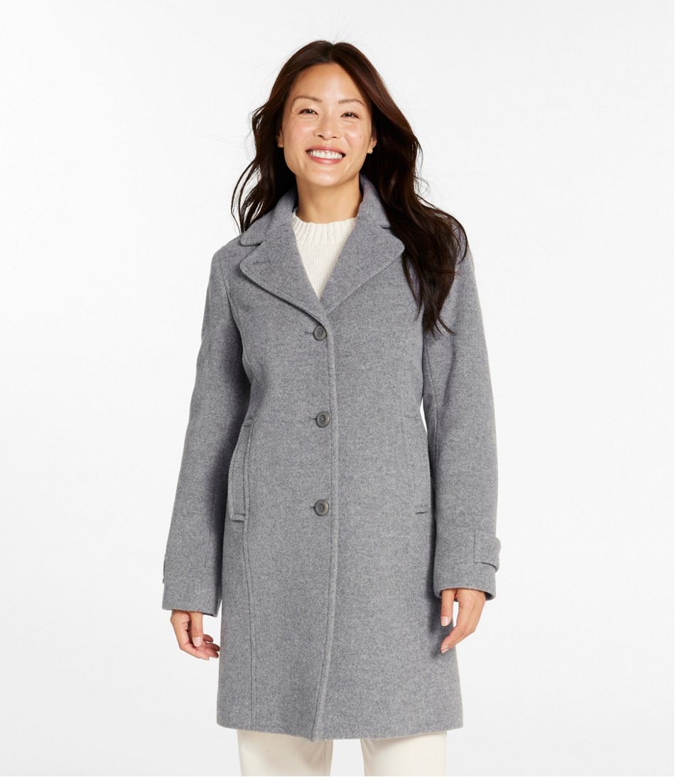 Women's Classic Lambswool Polo Coat, Three-Quarter Length | L.L.Bean Essential