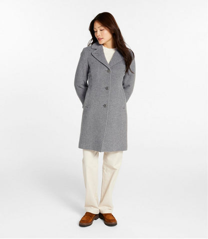 Women's Classic Lambswool Polo Coat, Three-Quarter Length | L.L.Bean Essential