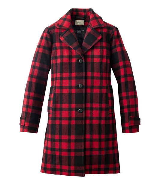 Women's Classic Lambswool Polo Coat, Three-Quarter, Pattern | L.L.Bean Signature