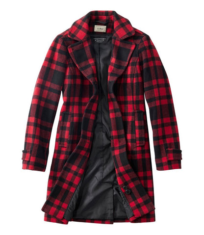 Women's Classic Lambswool Polo Coat, Three-Quarter, Pattern | L.L.Bean Signature