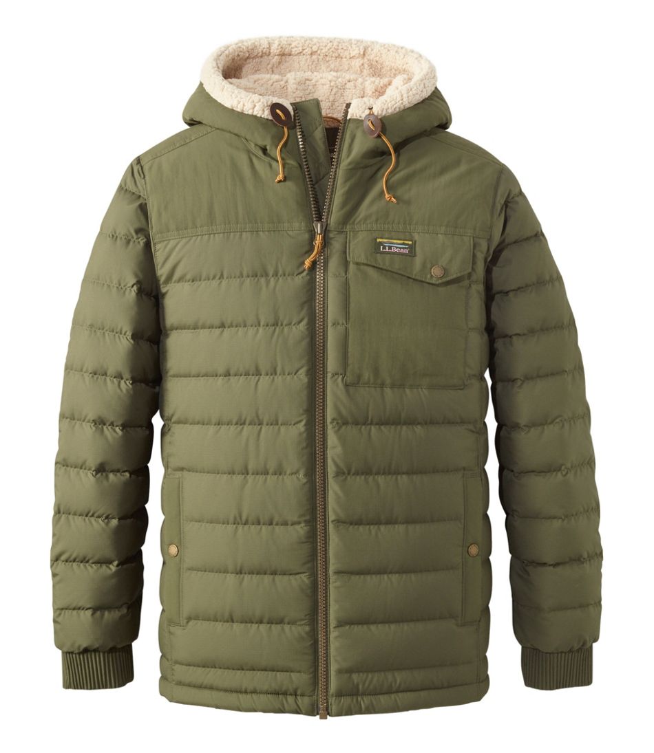 Men's Mountain Classic Down Hooded Jacket, Sherpa-Lined | L.L.Bean Best Seller