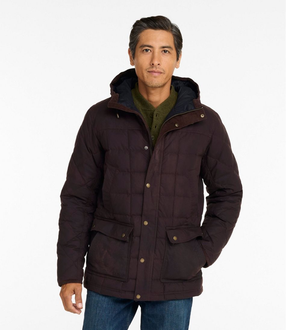 Men's Upcountry Waxed Down Hooded Jacket | L.L.Bean Great Value