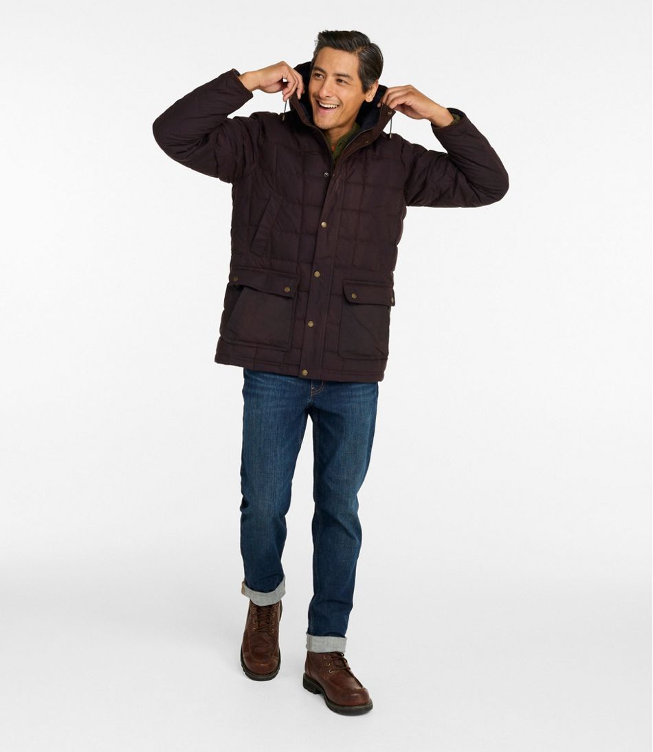 Men's Upcountry Waxed Down Hooded Jacket | L.L.Bean Great Value