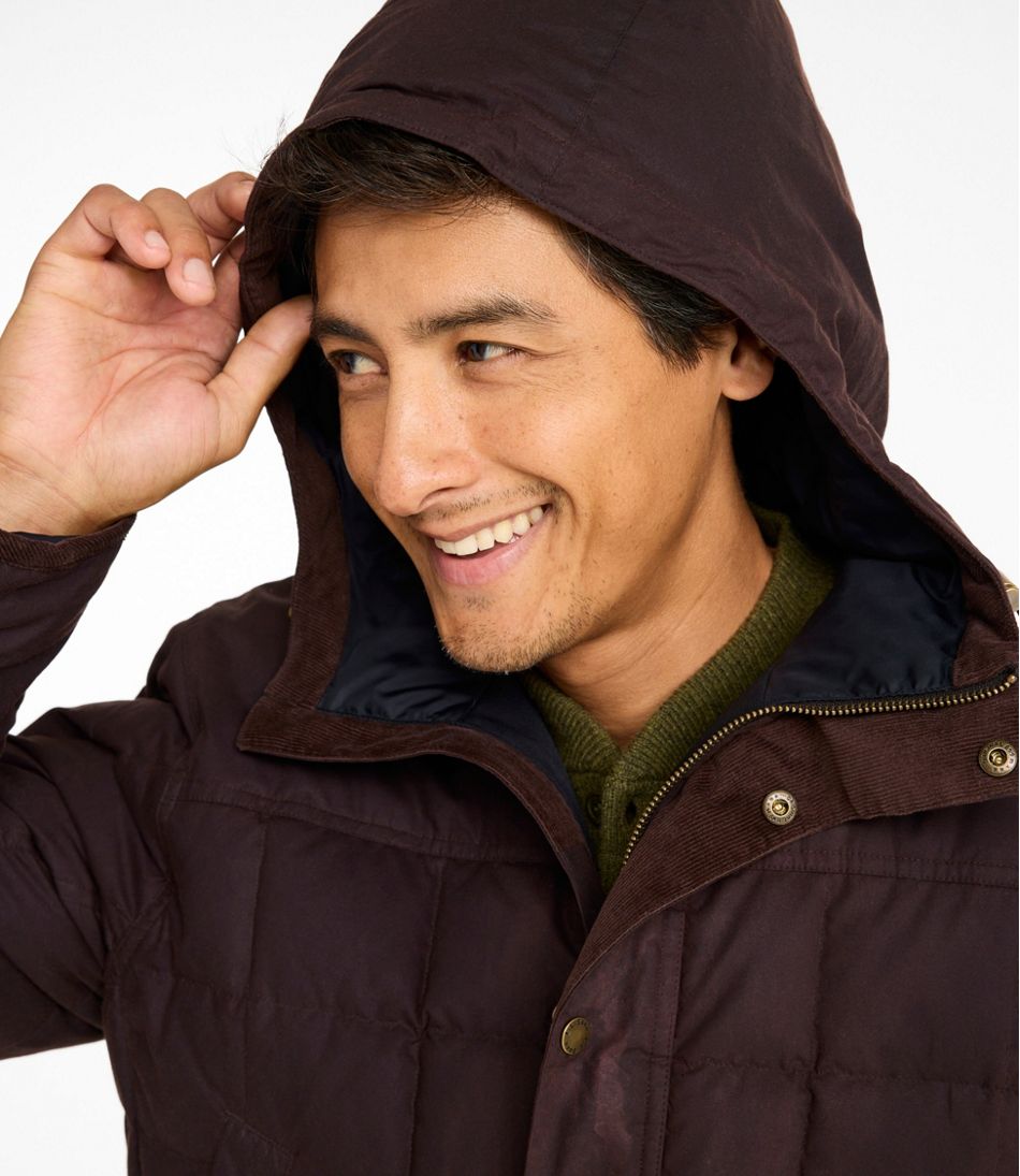 Men's Upcountry Waxed Down Hooded Jacket | L.L.Bean Great Value