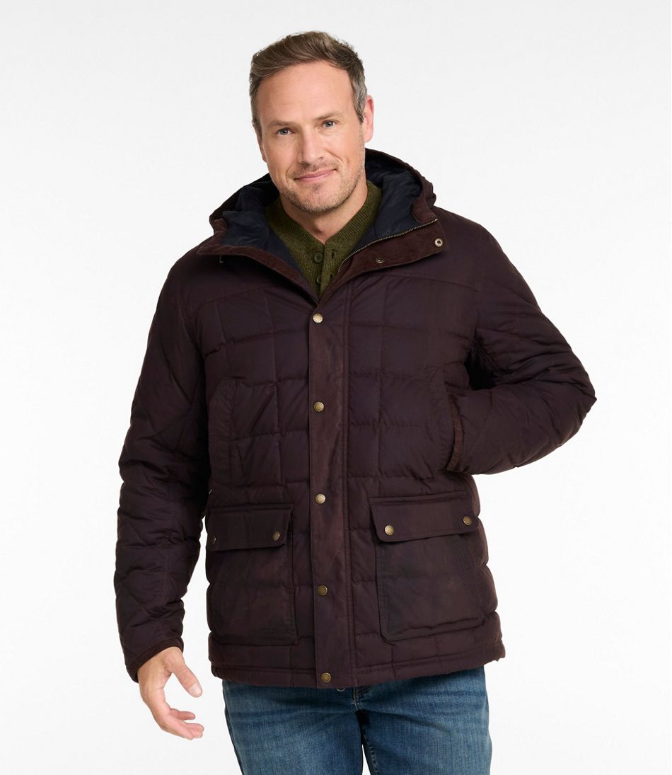Men's Upcountry Waxed Down Hooded Jacket | L.L.Bean Great Value
