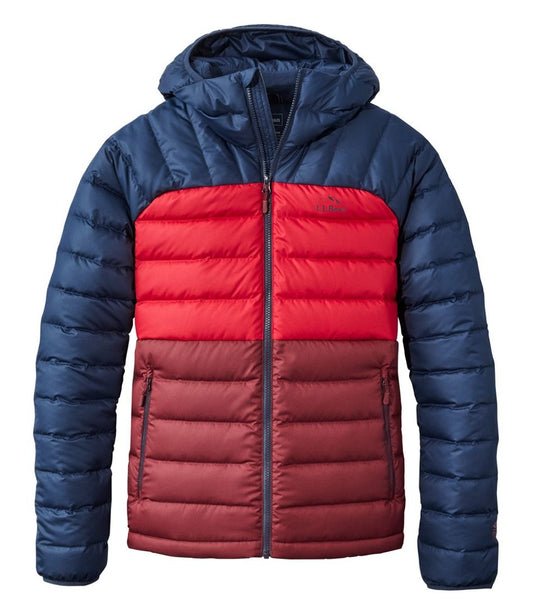 Men's Bean's Down Hooded Jacket, Colorblock | L.L.Bean Great Value