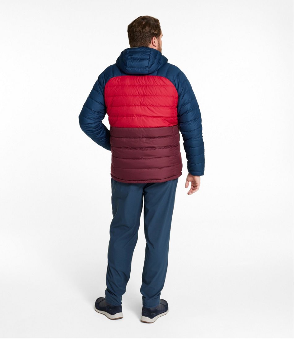 Men's Bean's Down Hooded Jacket, Colorblock | L.L.Bean Great Value