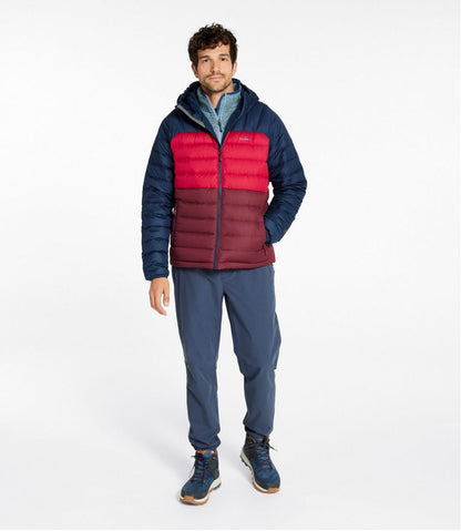 Men's Bean's Down Hooded Jacket, Colorblock | L.L.Bean Great Value