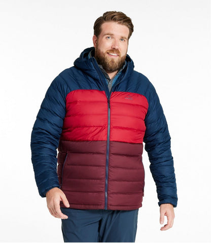 Men's Bean's Down Hooded Jacket, Colorblock | L.L.Bean Great Value