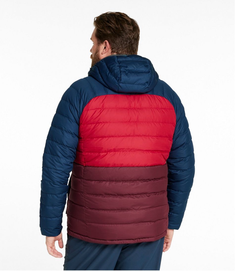 Men's Bean's Down Hooded Jacket, Colorblock | L.L.Bean Great Value