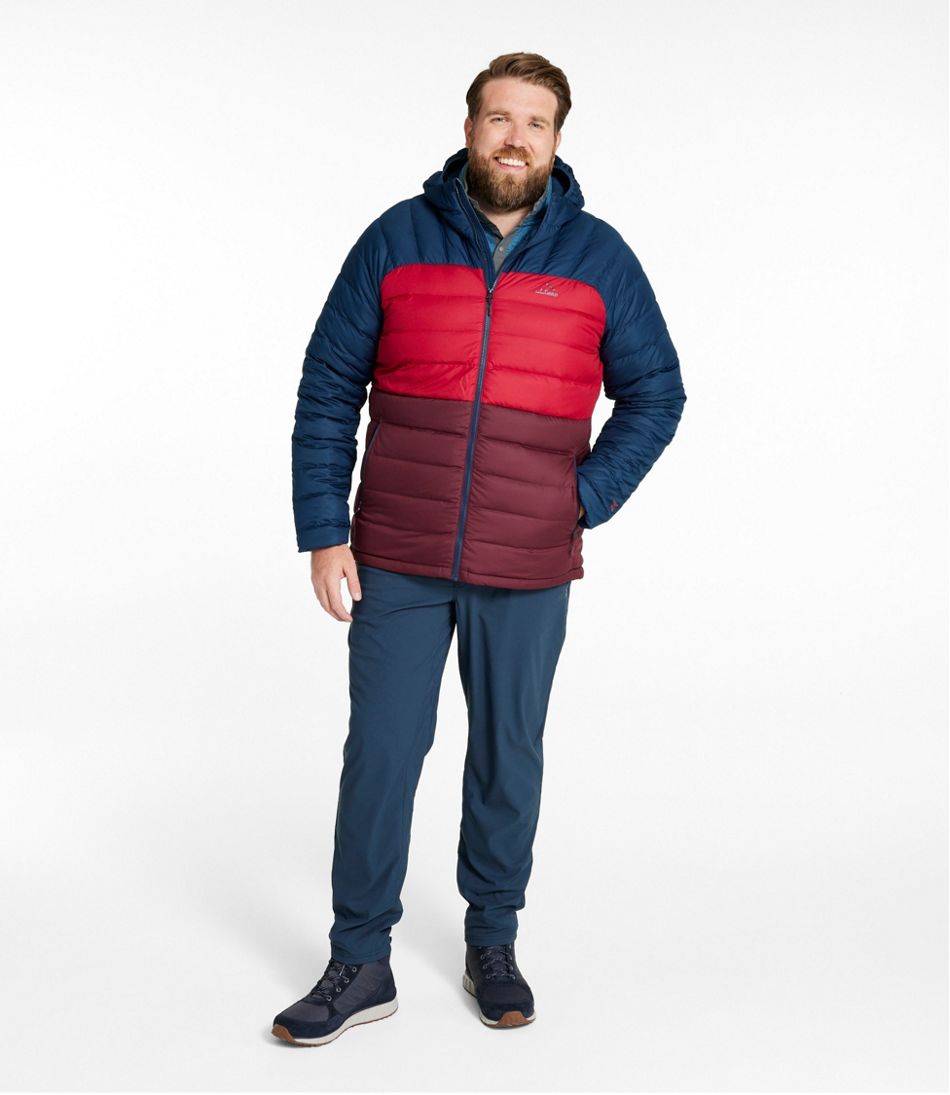 Men's Bean's Down Hooded Jacket, Colorblock | L.L.Bean Great Value