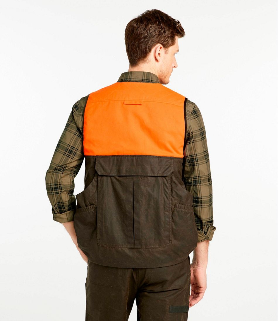 Men's Double L Waxed-Cotton Upland Vest, Hunter Orange | L.L.Bean Exclusive