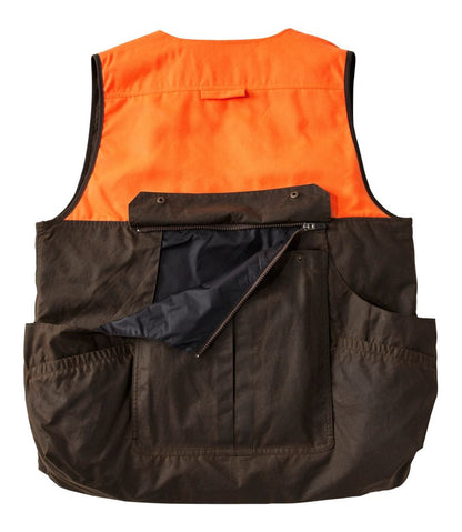 Men's Double L Waxed-Cotton Upland Vest, Hunter Orange | L.L.Bean Exclusive