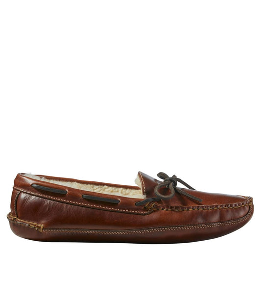 Men's Leather Double-Sole Slippers, Shearling-Lined | L.L.Bean Classic