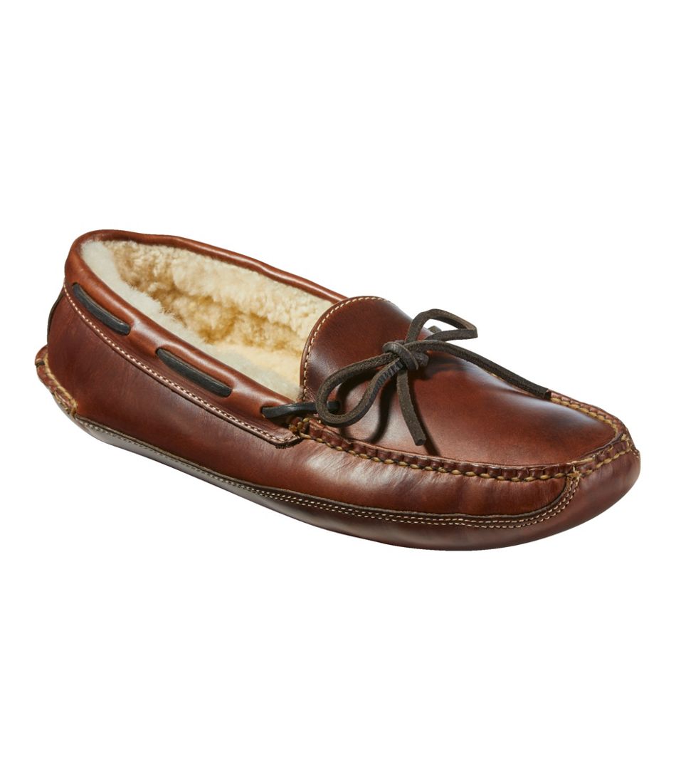 Men's Leather Double-Sole Slippers, Shearling-Lined | L.L.Bean Classic