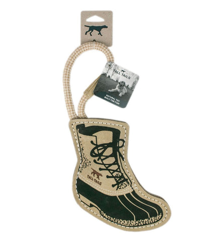 Natural Leather and Wool Bean Boot Tug Dog Toy | L.L.Bean Value