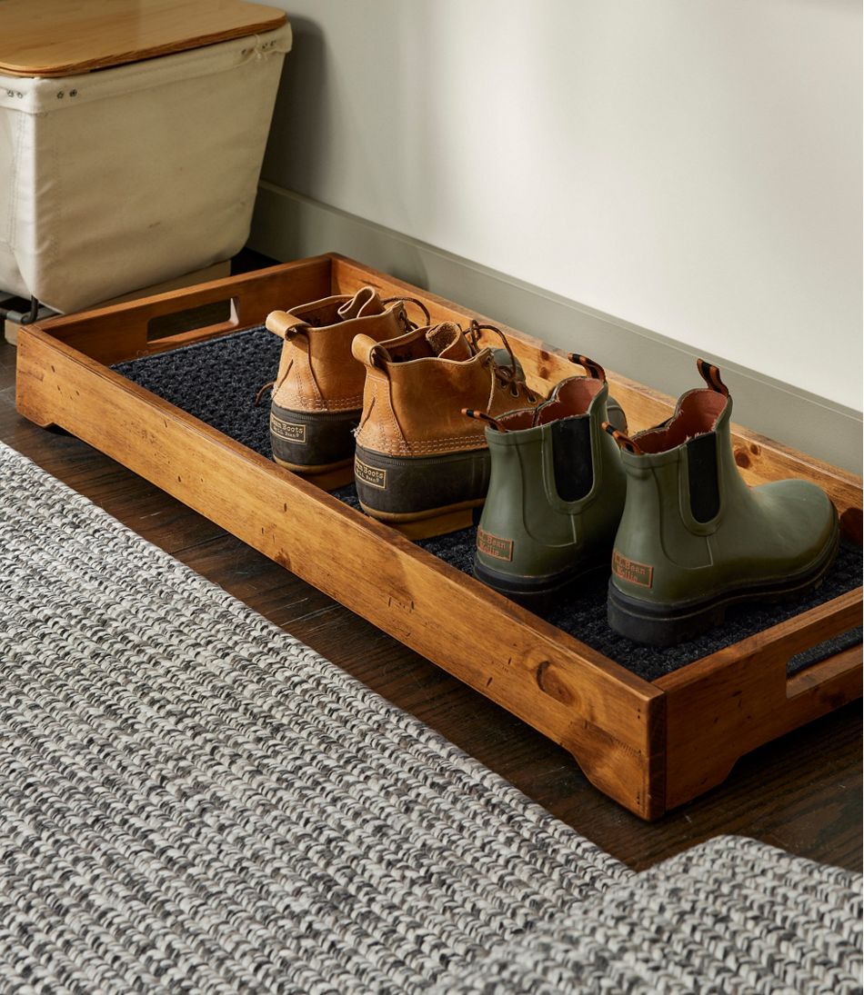 Rustic Wooden Boot Tray | L.L.Bean Popular