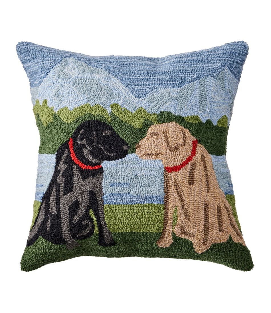 Indoor/Outdoor Hooked Pillow, Mountain Dogs | L.L.Bean Latest