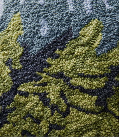 Indoor/Outdoor Hooked Pillow, Lakeside Mountain Scene | L.L.Bean Signature