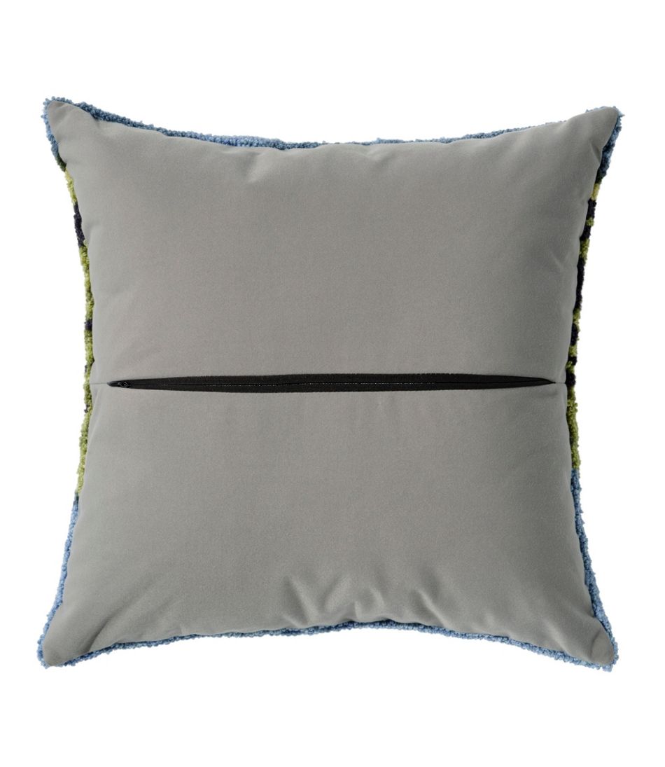 Indoor/Outdoor Hooked Pillow, Lakeside Mountain Scene | L.L.Bean Signature