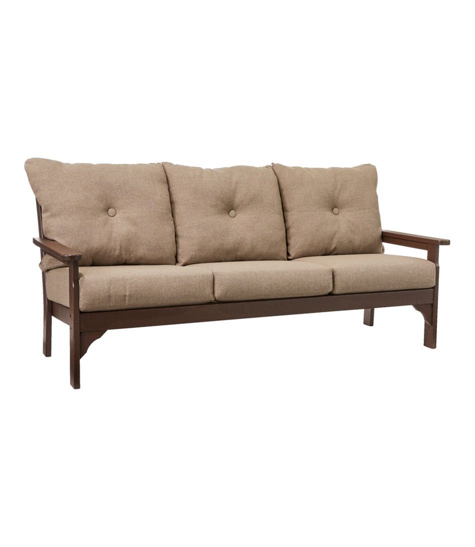 All-Weather Patio Sofa with Textured Cushions, Mahogany | L.L.Bean Great Value