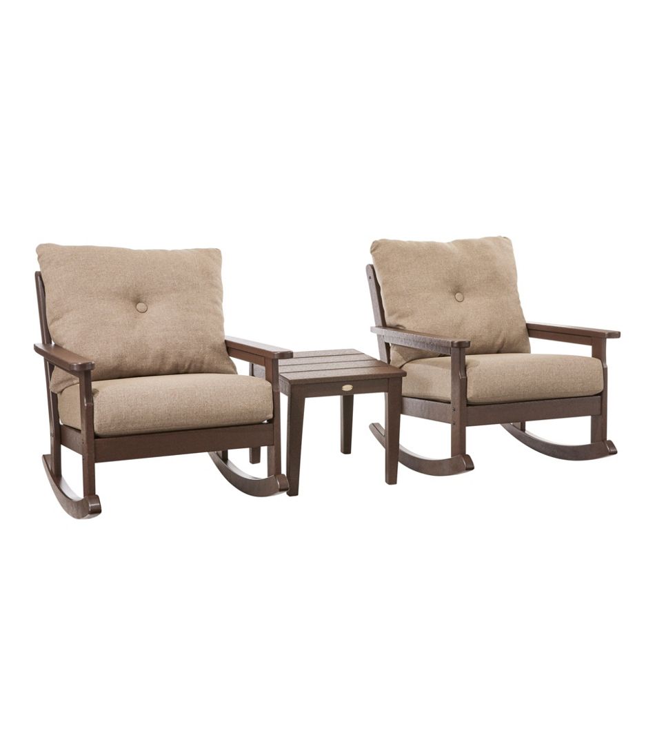 All-Weather Patio Rocker Set with Side Table, Mahogany | L.L.Bean Value