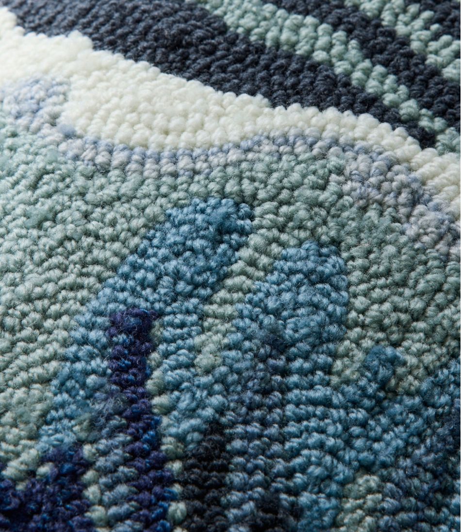 Indoor/Outdoor Hooked Pillow, 18x18 Ocean Waves | L.L.Bean Latest